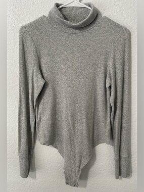aerie Gray Turtleneck Long-Sleeve Bodysuit